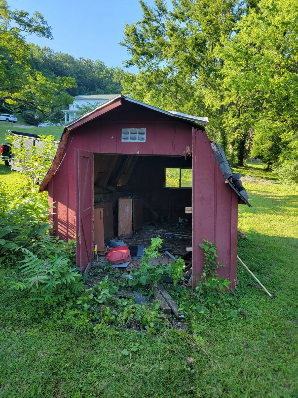 Old barn demolition cleanup